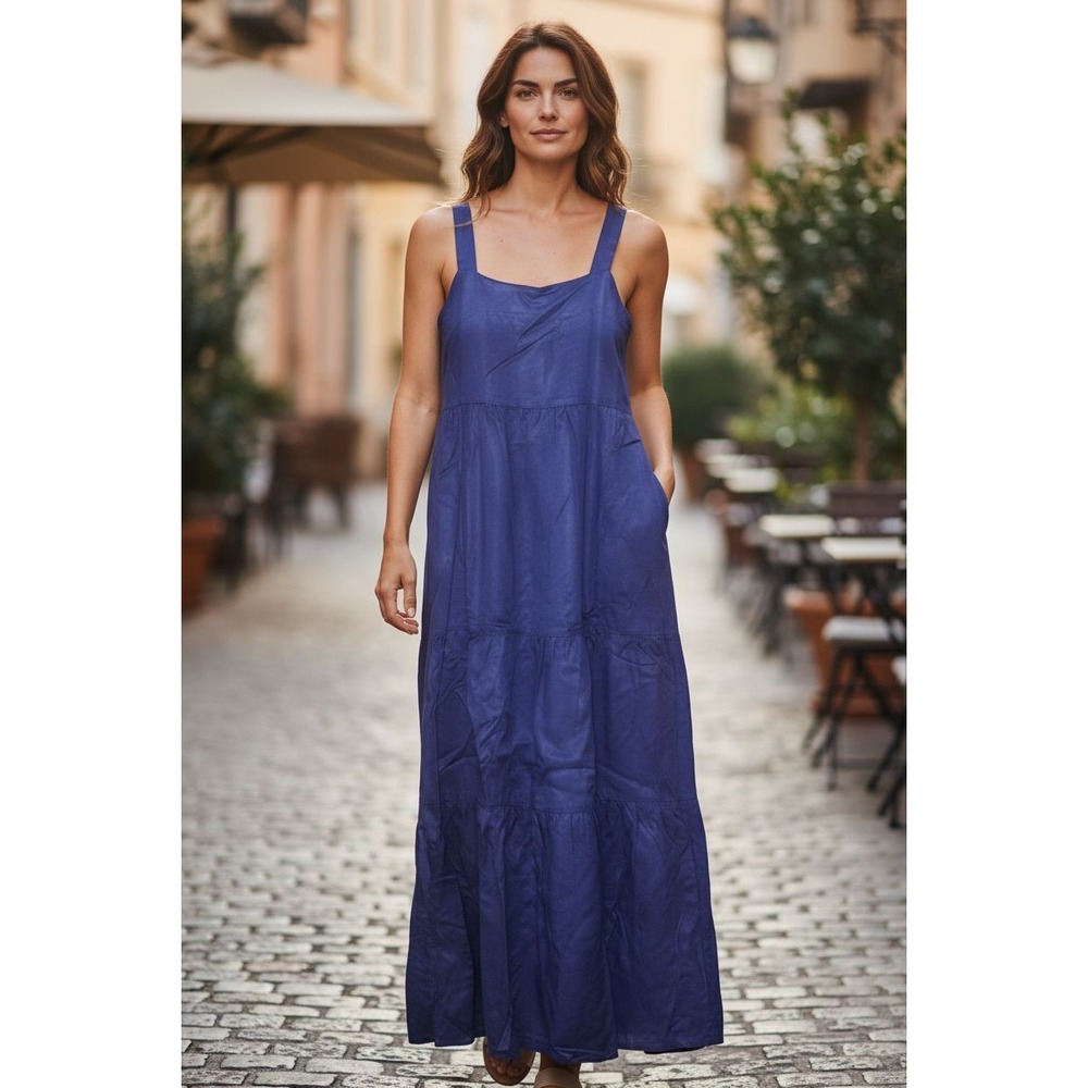 BRAND NEW The DROP Women's Maxi Sundress Navy Flowy‎ Adjustable XXS